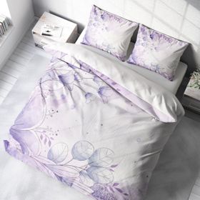 Monohome Soft Lila 3D Pamuk Saten Çift Kişilik Nevresim Takımı