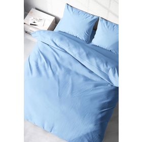 Monohome Soft Mavi Lux Pamuk Ranforce Çift Kişilik Nevresim Takımı