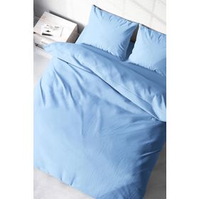 Monohome Soft Mavi Lux Pamuk Ranforce Çift Kişilik Nevresim Takımı
