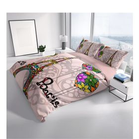 Monohome Soft Paris 3D Renkli Çift Kişilik 200x220 cm Nevresim Takımı