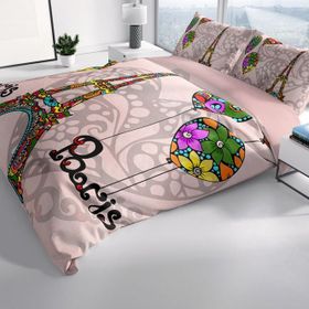 Monohome Soft Paris 3D Renkli Çift Kişilik 200x220 cm Nevresim Takımı