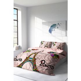Monohome Soft Paris 3D Renkli Çift Kişilik 200x220 cm Nevresim Takımı
