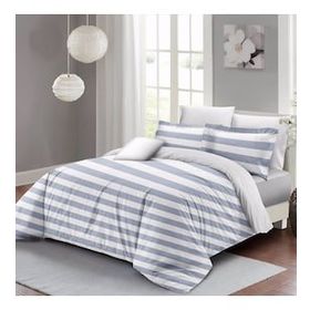 Monohome Soft Strip Luxury Pamuk Saten Çift Kişilik Nevresim Takımı