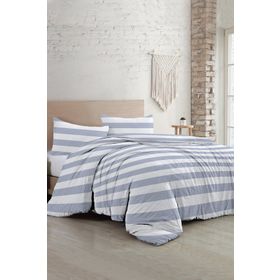 Monohome Soft Strip Luxury Pamuk Saten Çift Kişilik Nevresim Takımı