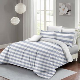 Monohome Soft Strip Luxury Pamuk Saten Çift Kişilik Nevresim Takımı