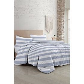 Monohome Soft Strip Luxury Pamuk Saten Çift Kişilik Nevresim Takımı