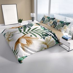 Monohome Soft Tropik 3D Pamuk Saten Çift Kişilik 200x220 cm Nevresim Takımı