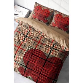 Monohome Square Heart 3D Renkli Çift Kişilik 200x220 cm Nevresim Takımı