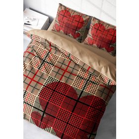 Monohome Square Heart 3D Renkli Çift Kişilik 200x220 cm Nevresim Takımı