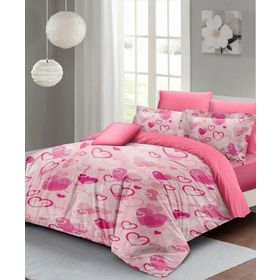 Monohome Stay Pink 200x220 cm Kırmızı Sevgililer Günü Çift Kişilik Pamuk Saten Nevresim Takımı
