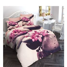 Monohome Stone Flower 3D Pamuk Saten Çift Kişilik 200x220 cm Nevresim Takımı