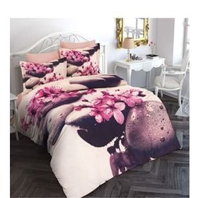 Monohome Stone Flower 3D Pamuk Saten Çift Kişilik 200x220 cm Nevresim Takımı