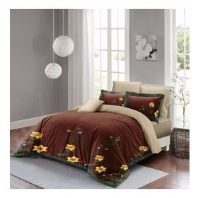 Monohome Sun Flowers 3D Saten Pamuk Çift Kişilik Nevresim Takımı