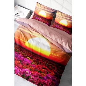 Monohome Sunset 3D Pamuk Saten Çift Kişilik 200x220 cm Nevresim Takımı