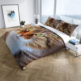 Monohome Tabby 3D Pamuk Saten Çift Kişilik 200x220 cm Nevresim Takımı