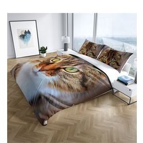Monohome Tabby 3D Pamuk Saten Çift Kişilik 200x220 cm Nevresim Takımı