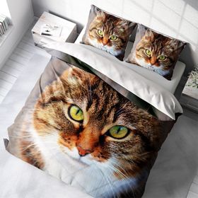 Monohome Tabby 3D Pamuk Saten Çift Kişilik 200x220 cm Nevresim Takımı