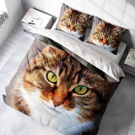 Monohome Tabby 3D Pamuk Saten Çift Kişilik 200x220 cm Nevresim Takımı