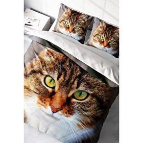 Monohome Tabby 3D Pamuk Saten Çift Kişilik 200x220 cm Nevresim Takımı