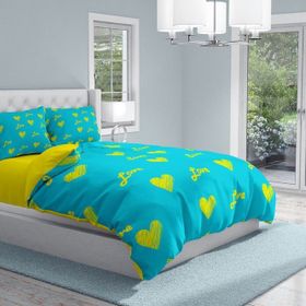 Monohome Turkuaz 3D Pamuk Saten Çift Kişilik 200x220 cm Nevresim Takımı