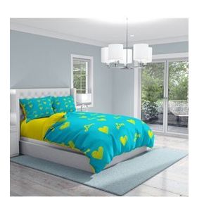 Monohome Turkuaz 3D Pamuk Saten Çift Kişilik 200x220 cm Nevresim Takımı