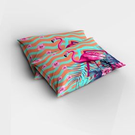 Monohome Turkuaz Flamingo 3D Renkli Çift Kişilik 200x220 cm Nevresim Takımı