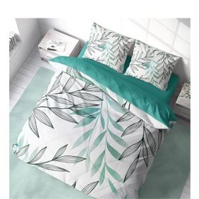 Monohome Turkuaz Tüy 3D Pamuk Saten Renkli Çift Kişilik 200x220 cm Nevresim Takımı