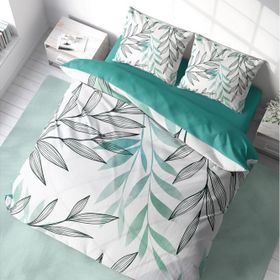 Monohome Turkuaz Tüy 3D Pamuk Saten Renkli Çift Kişilik 200x220 cm Nevresim Takımı