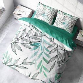 Monohome Turkuaz Tüy 3D Pamuk Saten Renkli Çift Kişilik 200x220 cm Nevresim Takımı