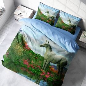 Monohome Unicorn 3D Renkli Çift Kişilik 200x220 cm Nevresim Takımı