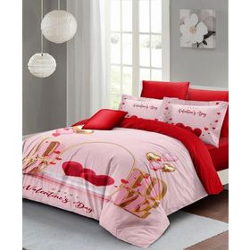 Monohome Valentine's 200x220 cm Kırmızı Sevgililer Günü Çift Kişilik Pamuk Saten Nevresim Takımı