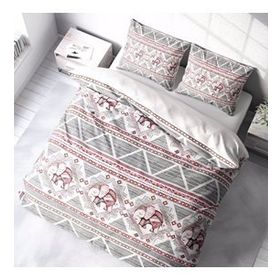 Monohome Vintage Elephant-2 3D Pamuk Saten Çift Kişilik Nevresim Takımı