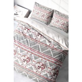 Monohome Vintage Elephant-2 3D Pamuk Saten Çift Kişilik Nevresim Takımı