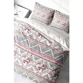 Monohome Vintage Elephant-2 3D Pamuk Saten Çift Kişilik Nevresim Takımı
