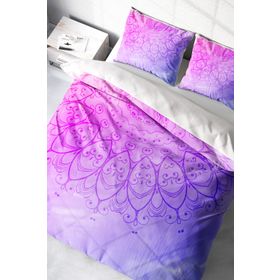 Monohome Violet Damask Klasik Renkli Çift Kişilik 200x220 cm Nevresim Takımı
