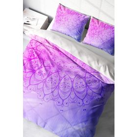 Monohome Violet Damask Klasik Renkli Çift Kişilik 200x220 cm Nevresim Takımı