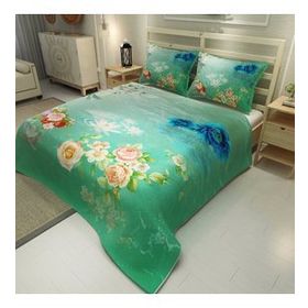 Monohome Water Flowers Jakar Dokuma Pamuklu 3D Dijital Baskı Pike Takımı