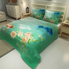 Monohome Water Flowers Jakar Dokuma Pamuklu 3D Dijital Baskı Pike Takımı