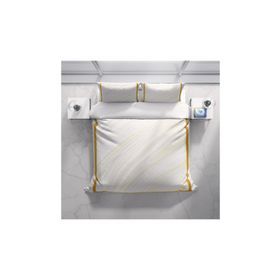 Monohome White 3D Pamuk Saten Çift Kişilik 200x220 cm Nevresim Takımı