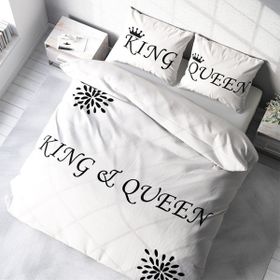 Monohome White King-Queen 3D Renkli Çift Kişilik 200x220 cm Nevresim Takımı