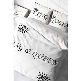 Monohome White King-Queen 3D Renkli Çift Kişilik 200x220 cm Nevresim Takımı
