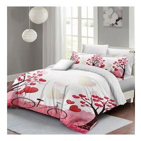Monohome White Love 200x220 cm Beyaz Sevgililer Günü Çift Kişilik Pamuk Saten Nevresim Takımı