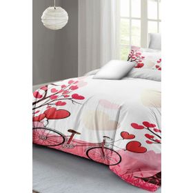 Monohome White Love 200x220 cm Beyaz Sevgililer Günü Çift Kişilik Pamuk Saten Nevresim Takımı