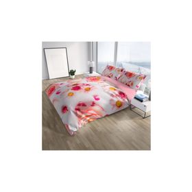 Monohome White Rose 3D Pamuk Saten Çift Kişilik 200x220 cm Nevresim Takımı