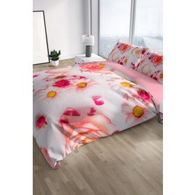 Monohome White Rose 3D Pamuk Saten Çift Kişilik 200x220 cm Nevresim Takımı