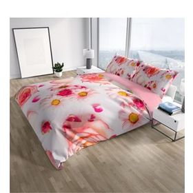 Monohome White Rose 3D Pamuk Saten Çift Kişilik 200x220 cm Nevresim Takımı