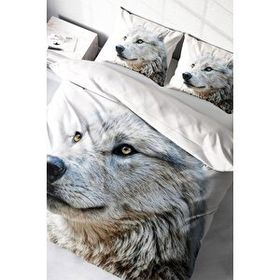 Monohome White Wolf Naturel Çift Kişilik Nevresim Takımı
