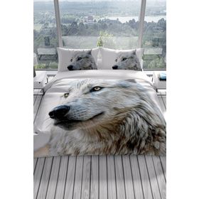 Monohome White Wolf Naturel Renkli Çift Kişilik 200x220 cm Nevresim Takımı