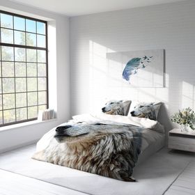 Monohome Wolf 3D Pamuk Saten Çift Kişilik 200x220 cm Nevresim Takımı