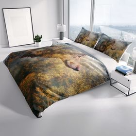 Monohome WolfFace 3D Renkli Çift Kişilik 200x220 cm Nevresim Takımı